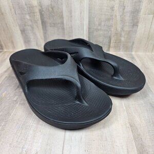 OOFOS OORIGINAL Recovery Sandals Unisex Mens Size 6, Womans Size 8 Black Slip On
